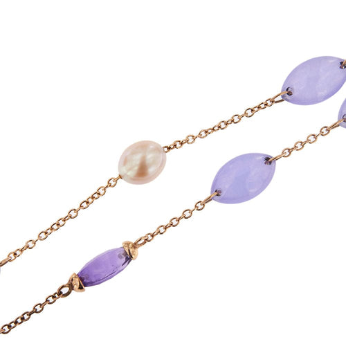 Collier Collier améthystes, jades et perles 58 Facettes 27753