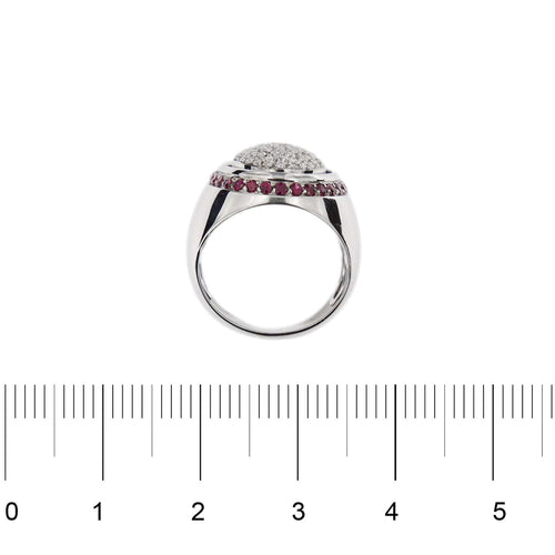 Bague 48 Bague Chevalière diamants et rubis 58 Facettes 31149
