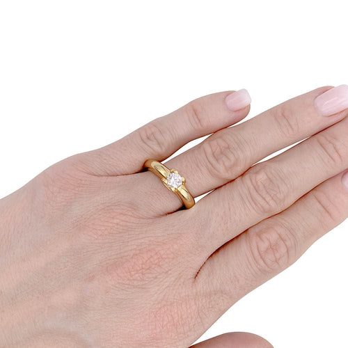 Bague 53 Solitaire Cartier, "Louis Cartier", or jaune, diamant. 58 Facettes 32205