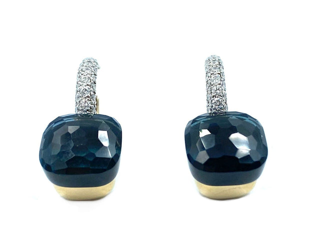 Boucles d'oreilles POMELLATO. Boucles d’oreilles topazes Blue London et diamants 58 Facettes