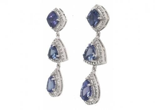 Boucles d'oreilles Boucles d'oreilles or blanc tanzanites 58 Facettes 661D00018