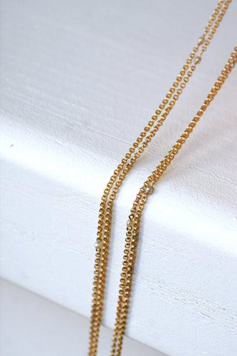 Collier Sautoir maille jaseron or et perles fines 58 Facettes