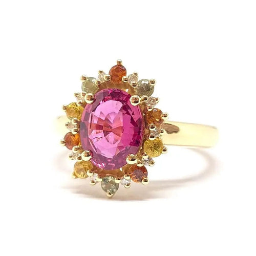 Bague Bague saphir rose, saphirs, diamants 58 Facettes