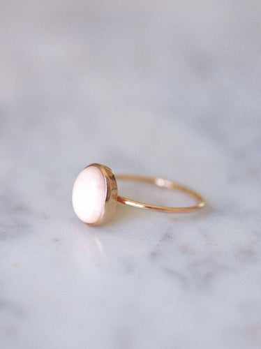 Bague or rose ancienne corail peau d'ange 58 Facettes