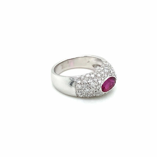 Bague 55 Bague pavée Diamants Rubis 58 Facettes