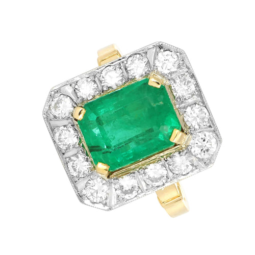 Bague Bague 2 Ors Emeraude Diamants 58 Facettes 61300080