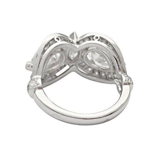 Bague 53 Bague platine et diamants poires. 58 Facettes 32021