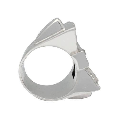 Bague 57 Bague Tank en platine et diamants. 58 Facettes 31424