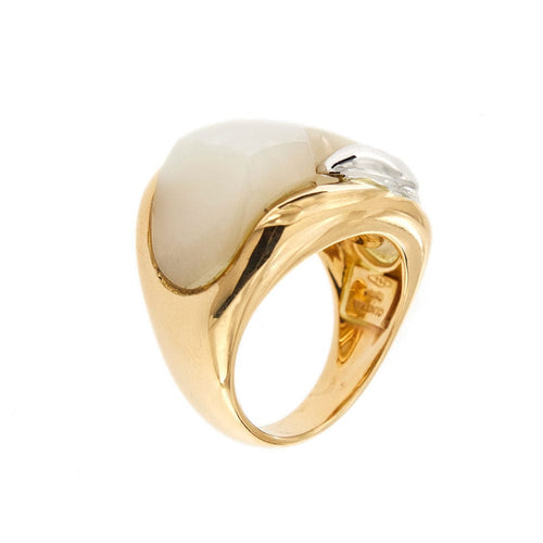 Bague 54 Bague Or blanc et rose Nacre Diamants 58 Facettes 34909