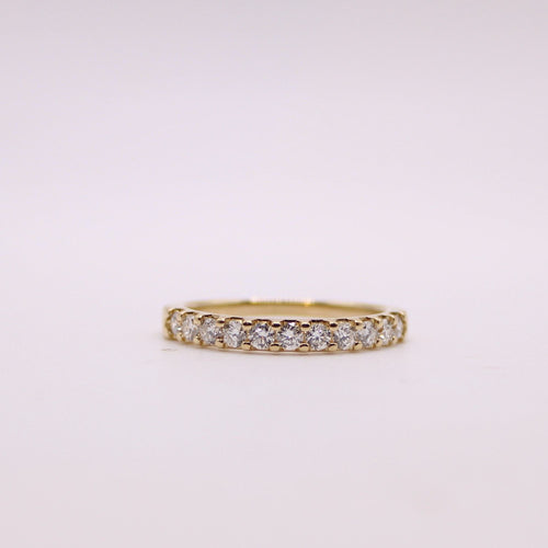 Bague Alliance demi-tour 11 Diamants or jaune 58 Facettes