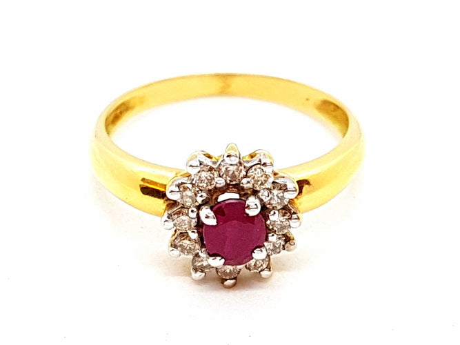 Bague 56 Bague Or jaune Rubis 58 Facettes 06332CD