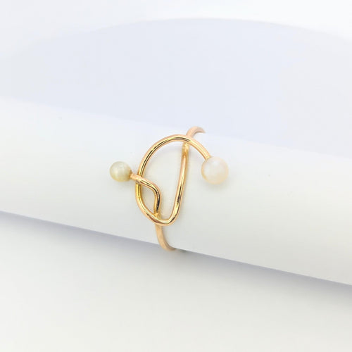 Bague Bague Toi & Moi or jaune et perles 58 Facettes 25382