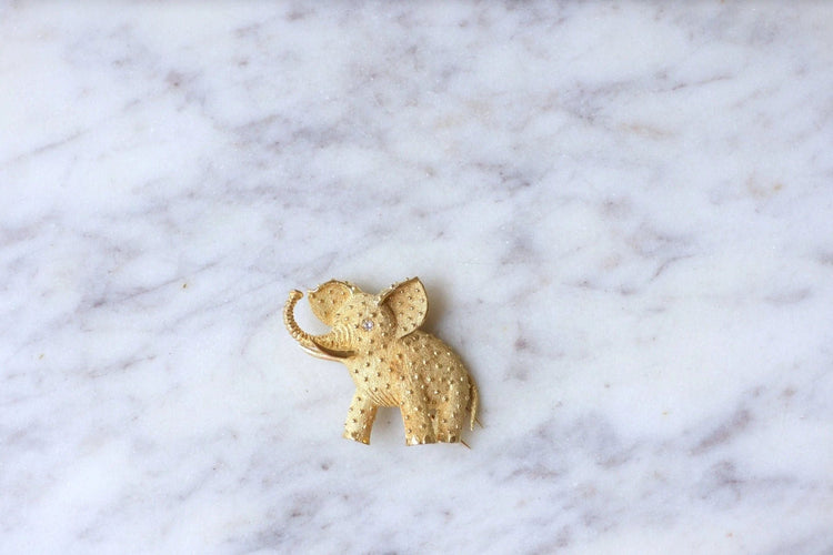Broche Broche éléphant vintage or amati 58 Facettes