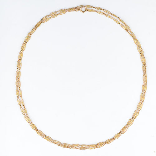 Collier Sautoir en or mailles navettes ajourées 58 Facettes 23-012