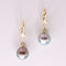 Boucles d'oreilles Dormeuses en or jaune, perles de Tahiti 58 Facettes