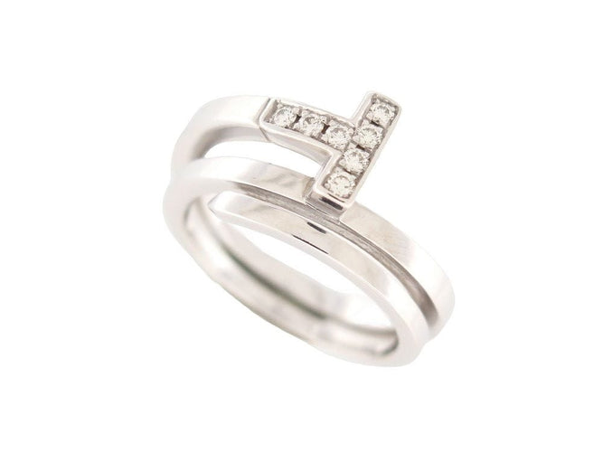 Bague 53 bague TIFFANY & CO wrap square t 60149848 53 diamants or 18k 58 Facettes 254104