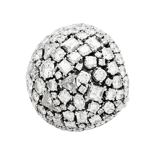 Bague 57 Bague de cocktail platine et diamants. 58 Facettes 30974