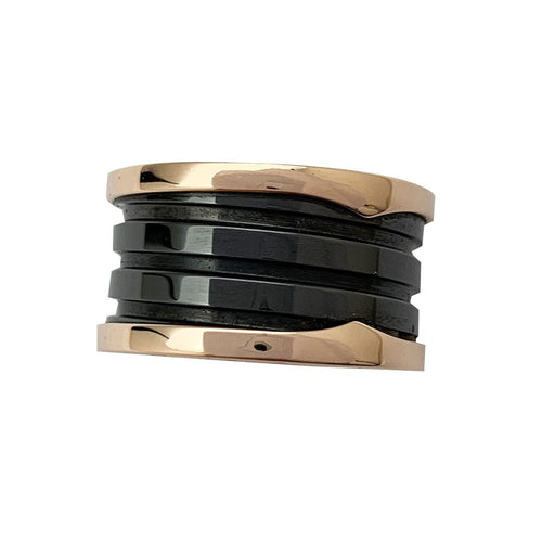 Bague 53 Bague Bulgari, "B.Zero1", or rose et céramique. 58 Facettes 30729