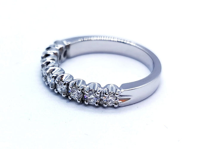 Bague 53 Bague Demie alliance Or blanc Diamant 58 Facettes 578775RV