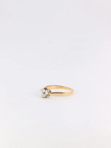 Bague 54 Solitaire Or rose Diamant coussin 58 Facettes J217