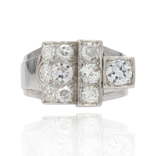 Bague 51 Bague chevalière art déco diamants 58 Facettes 22-256