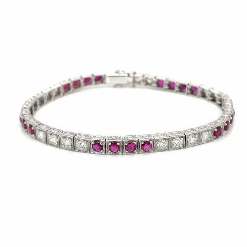 Bracelet Bracelet tennis Rubis Diamants 58 Facettes