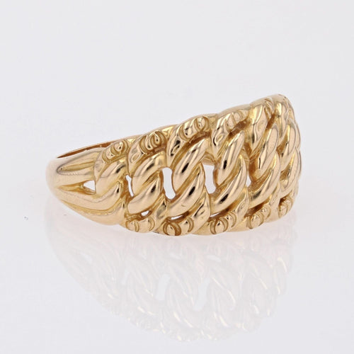 Bague 59 Bague gourmette or jaune 58 Facettes CV101