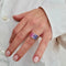 Bague Bague saphirs multicolores diamants or rose 58 Facettes