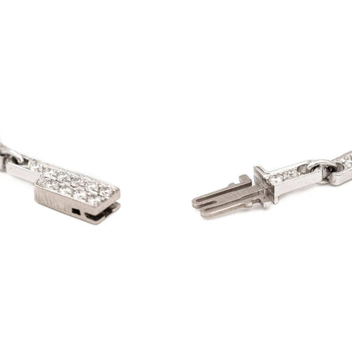 Bracelet Dinh Van Bracelet Seventies Or blanc Diamant 58 Facettes 577646GD