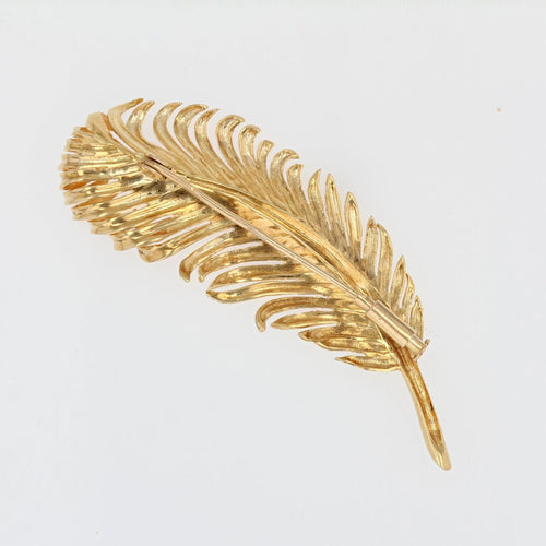 Broche Broche plume d'or jaune 58 Facettes CVBR18A