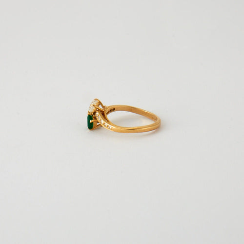 Bague 57 Bague TOI & MOI émeraude et diamants or jaune 58 Facettes