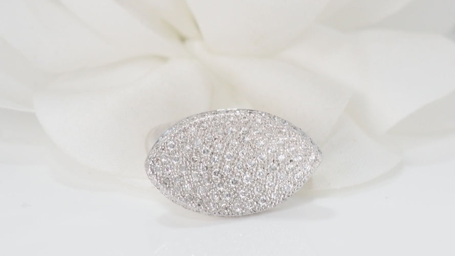 Bague 52.5 Bague feuille en Or blanc & Diamants 58 Facettes 18487