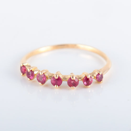 Bague 53 Demi-alliance  rubis 58 Facettes 8392