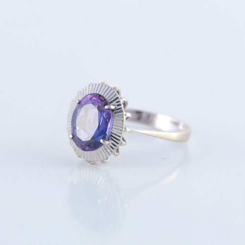 Bague 53 Bague Améthyste or blanc 58 Facettes JE90