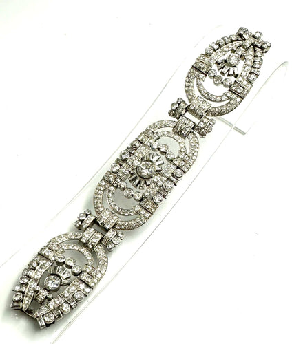 Bracelet Bracelet Art-Déco Or blanc Diamants,. 58 Facettes