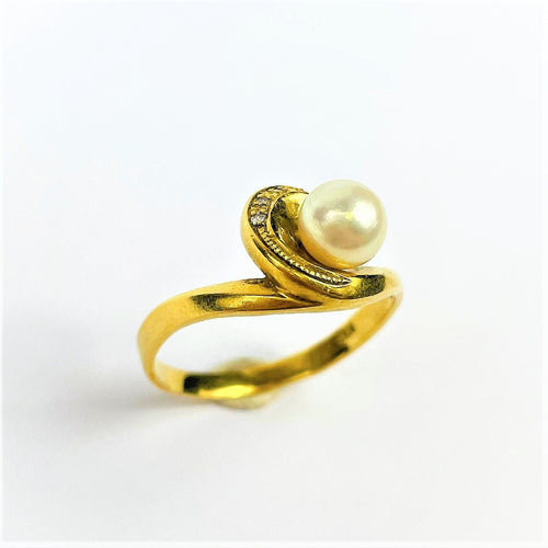 Bague 56 Bague Or Perle de Culture et Diamants 58 Facettes 20400000651