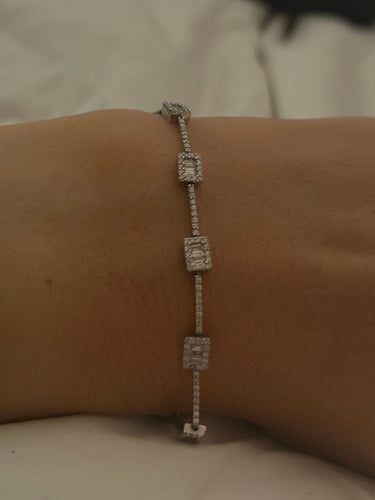 Bracelet Bracelet rivière Diamants or blanc 58 Facettes