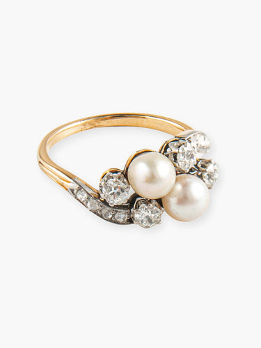 Bague 53 Bague Toi & Moi Perles et Diamants 58 Facettes