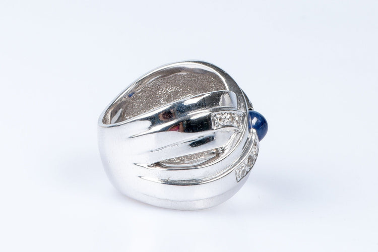 Bague Bague diamants saphir or blanc 58 Facettes 111-170463-34