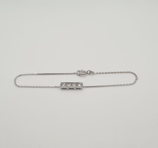 Bracelet Bracelet or blanc 18 carats serti de diamants 58 Facettes