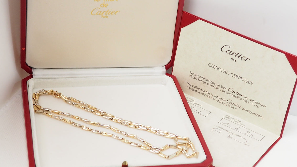 Cartier - Lange Haferflocken-Halskette aus Gelbgold