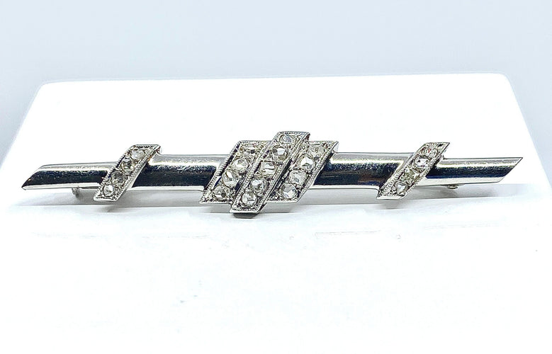 Broche Broche barrette Platine Diamants, vers 1920 58 Facettes AB209