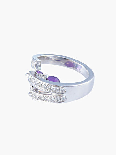 Bague 52 Bague Pampilles d'améthystes 58 Facettes