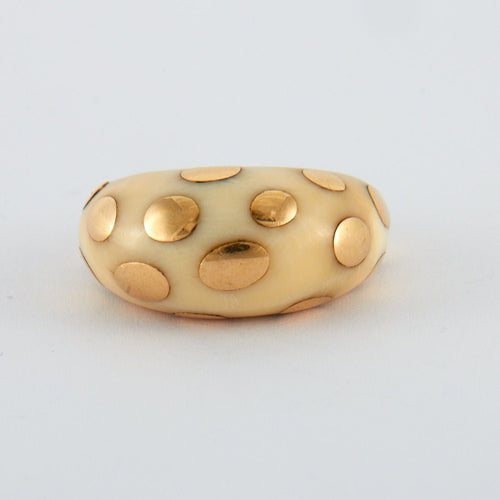 Bague 48 BULGARI - Bague Or et Ivoire 58 Facettes