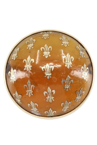 Broche BROCHE ANCIENNE AMBRE FLEURS DE LYS 58 Facettes 050021