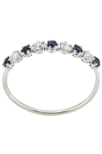 Bague DEMI-ALLIANCE SAPHIRS ET DIAMANTS 58 Facettes 047981