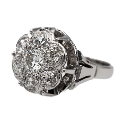 Bague 47 Bague Marguerite Or blanc Diamant 58 Facettes 2783564CN