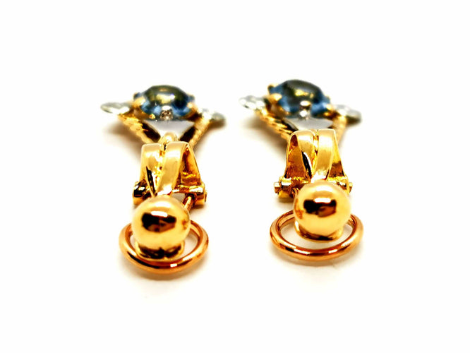 Boucles d'oreilles Boucles d'oreilles Clip Or jaune Topaze 58 Facettes 1468380CN