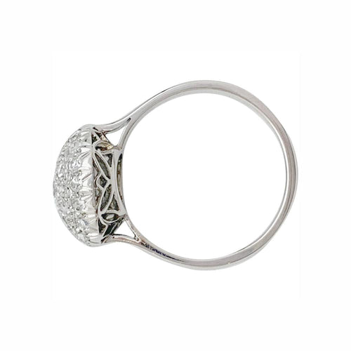 Bague 55 Bague boule en platine, or blanc et diamants. 58 Facettes 31667
