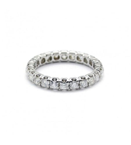 Bague 56 / Blanc/Gris / Or 750 Alliance américaine diamants 1.20 carats 58 Facettes R160123